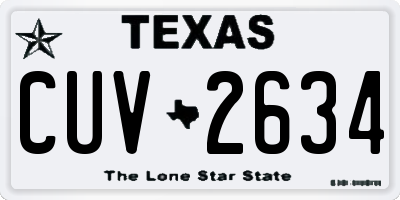 TX license plate CUV2634