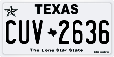 TX license plate CUV2636