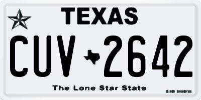 TX license plate CUV2642