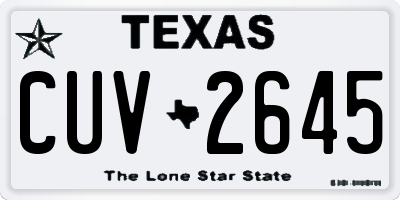 TX license plate CUV2645