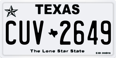 TX license plate CUV2649
