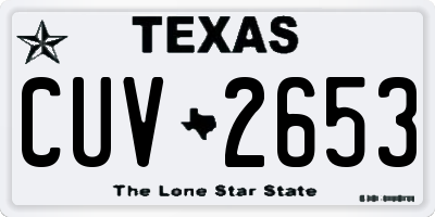 TX license plate CUV2653