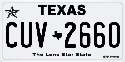 TX license plate CUV2660