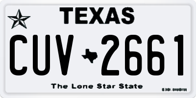 TX license plate CUV2661