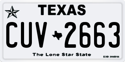 TX license plate CUV2663