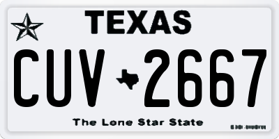 TX license plate CUV2667
