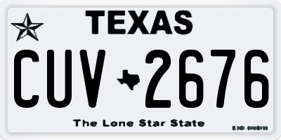TX license plate CUV2676