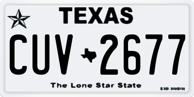 TX license plate CUV2677