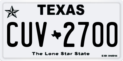 TX license plate CUV2700