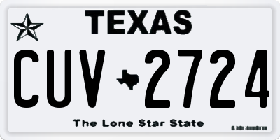 TX license plate CUV2724