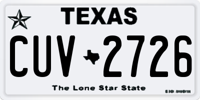 TX license plate CUV2726
