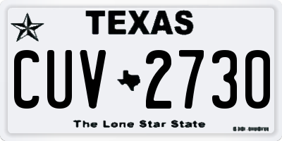 TX license plate CUV2730