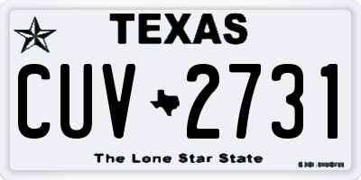 TX license plate CUV2731