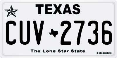 TX license plate CUV2736