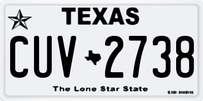 TX license plate CUV2738