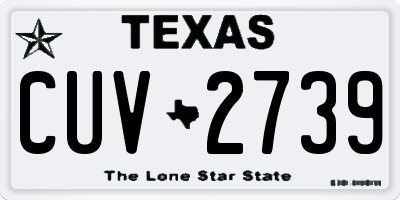 TX license plate CUV2739