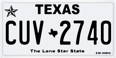 TX license plate CUV2740