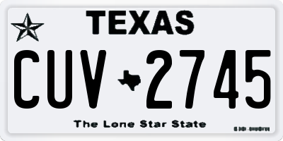 TX license plate CUV2745