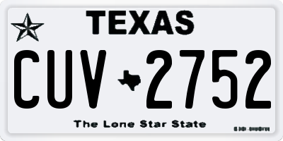 TX license plate CUV2752