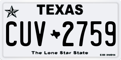 TX license plate CUV2759