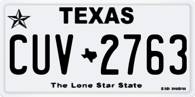 TX license plate CUV2763