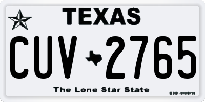 TX license plate CUV2765