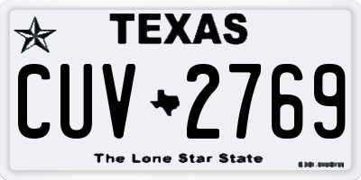 TX license plate CUV2769