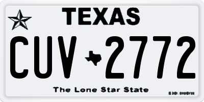 TX license plate CUV2772