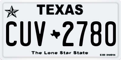 TX license plate CUV2780