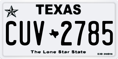 TX license plate CUV2785