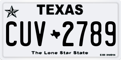 TX license plate CUV2789