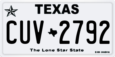 TX license plate CUV2792