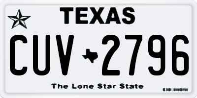 TX license plate CUV2796