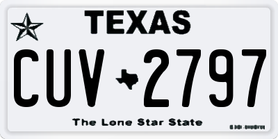 TX license plate CUV2797