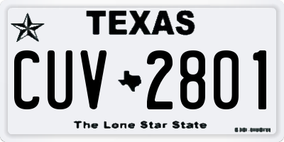 TX license plate CUV2801