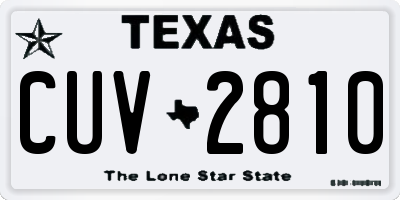 TX license plate CUV2810