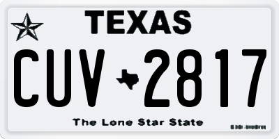 TX license plate CUV2817