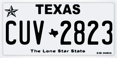 TX license plate CUV2823