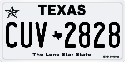 TX license plate CUV2828