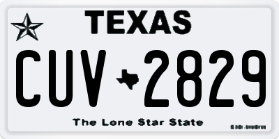 TX license plate CUV2829