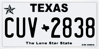 TX license plate CUV2838