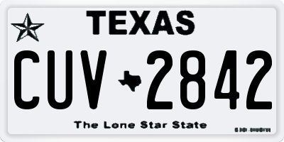 TX license plate CUV2842
