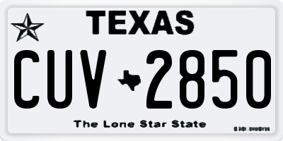 TX license plate CUV2850