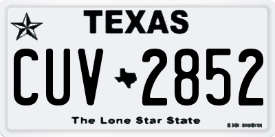 TX license plate CUV2852