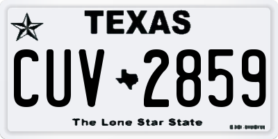 TX license plate CUV2859