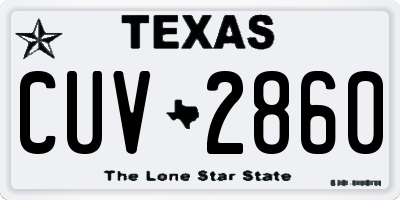 TX license plate CUV2860