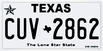 TX license plate CUV2862
