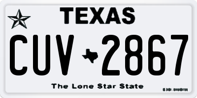 TX license plate CUV2867
