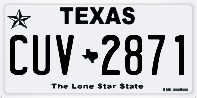 TX license plate CUV2871