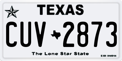 TX license plate CUV2873